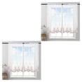 thumbnail image 1 of Cortinas transparentes Cateissary adorno para el hogar sala de estar estudio gasa bordadas Café 1*1.2 m 2Conjunto, 1 of 6