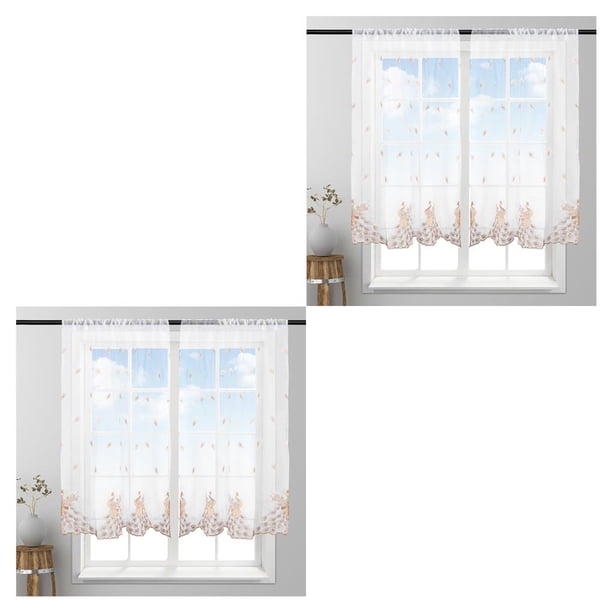 Cortinas transparentes Bearachild para ventana 1*1.2 m 2Conjunto