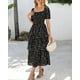 thumbnail image 4 of Vestido casual BTFBM para mujer con cuello cuadrado y manga abullonada, 4 of 9