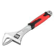 Adjustable Wrench Spanner - 12 Inch, Vanadium Steel Automotive Repair Tool w/ Four-Sided Jaws and Rubber Grip