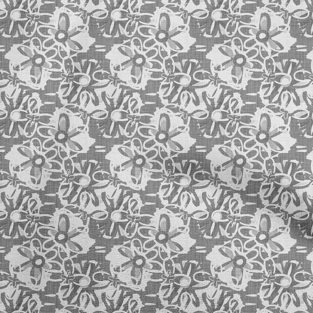 oneOone Tissu Georgette Viscose Gris Abstrait pour Robe Tissu Imprimé au Mètre 42 Pouces de Large