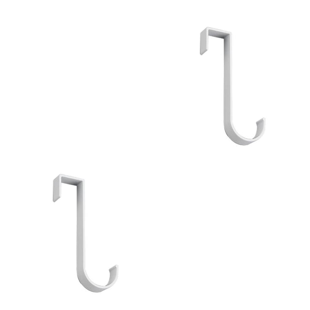 Inteprter Gancho trasero para puerta, armario, armario, ropa colgante de acero inoxidable, abrigo, bufanda, colgador, estante de almacenamiento Blanco 2piezas