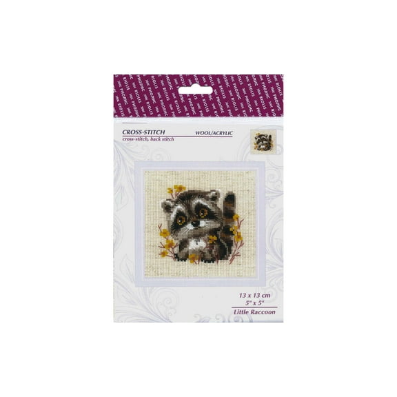 RIOLIS Counted Cross Stitch Kit 5"X5"-Little Raccoon (14 Count)