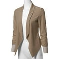thumbnail image 5 of FashionOutfit Women's Solid Lightweight Open Front Shirring Sleeve Blazer, 5 of 5