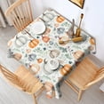 thumbnail image 2 of Fall Pumpkins and Leaves Pattern Square Tablecloth,Waterproof Square Table Cover,Wipeable Spillproof Washable Table Cover for Home Kitchen Party Decor 52"x52"(132x132cm), 2 of 6