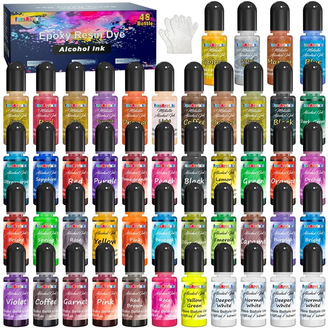 Juego de tintas con alcohol FanSarriche, 48 colores vivos, 10 ml cada uno