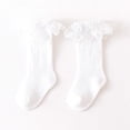 thumbnail image 2 of Baby Girl Solid Color Mesh Patched Design Lace Socks, 2 of 7