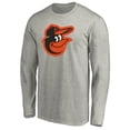 thumbnail image 2 of Men's Heather Gray Baltimore Orioles Official Team Logo Long Sleeve T-Shirt, 2 of 3