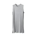 thumbnail image 4 of Kalauyu Men's Sleeveless Round Neck Nightshirt Loose Sleep Nightgown, Soft Loungewear Tank Nightgown with Side Slits, 4 of 6