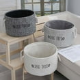 thumbnail image 3 of Pet Storage Basket Dog Toys Storage Organizer Large Capacity Pet Toy Baskets Pet Supplies Round Linen Fabric Storage Baskets with Rope Handles (Dark Gray, One Size), 3 of 9