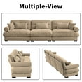 thumbnail image 6 of 130" Oversized Couch, 3 Seater Modular Sectional Sofa, Camel Large Sectional Couches for Living Room, Fluffy Couch Set, 3 Seater Velvet Cloud Couch with 5 Pillows, Deep Seat Sofas for Living Room, 6 of 12