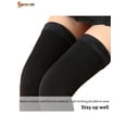 thumbnail image 5 of Spencer 2 Pairs Women Thigh High Socks Winter Thick Fleece Lined Over the Knee High Boot Stockings Leg Warmers "Black&Apricot", 5 of 6
