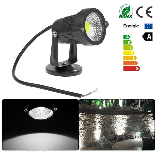 Impermeable 3 * 1W Cob Led Césped Jardín Luz De Inundación Patio Camino Proyector Lámpara Con Base Impermeable Blanco Frío Ac 85-265V Yuarrent HA025684-01