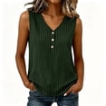 thumbnail image 2 of Hfnxid Womens Tank Top Striped Sleeveless Satin Tops Button Up V Neck Shirt Fashion Slim Work Business Shirts Green L, 2 of 7