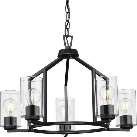 P400316-31M-Progress Lighting-Goodwin - 5 Light Chandelier In Modern Style-15.5 Inches Tall and 24 Inches Wide-Matte Black Finish    -Traditional