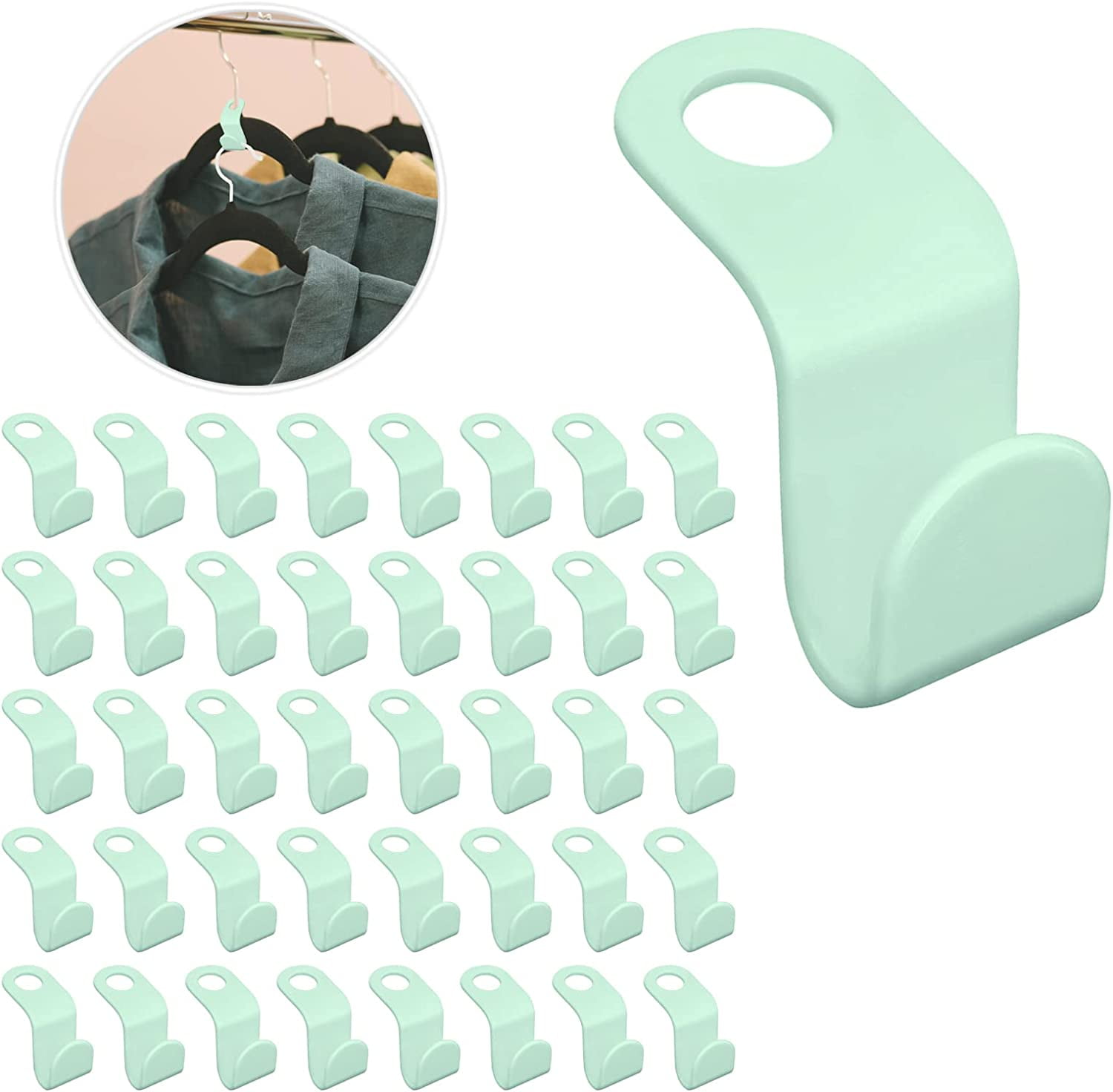 Clothes Hanger Connector Hooks, Plastic Mini Closet Hanger Organizer