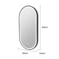 thumbnail image 2 of Oval Metal Frame Pill Shaped Front-lit LED Lighted Anti-fog Bathroom Vanity Mirror, 20x40 inches, 2 of 9