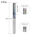 thumbnail image 2 of Uxcell 1/8" Shank 3.175mm x 12mm Diamond Film Coated Carbide Left Hand End Mill Bits 5 Pack, 2 of 6