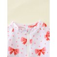 thumbnail image 4 of Argulvti Toddler Girl Rash Guard Swimsuit Cherry/Bow Print Zipper Short Sleeve Zip Up Bathing Suit, 4 of 8