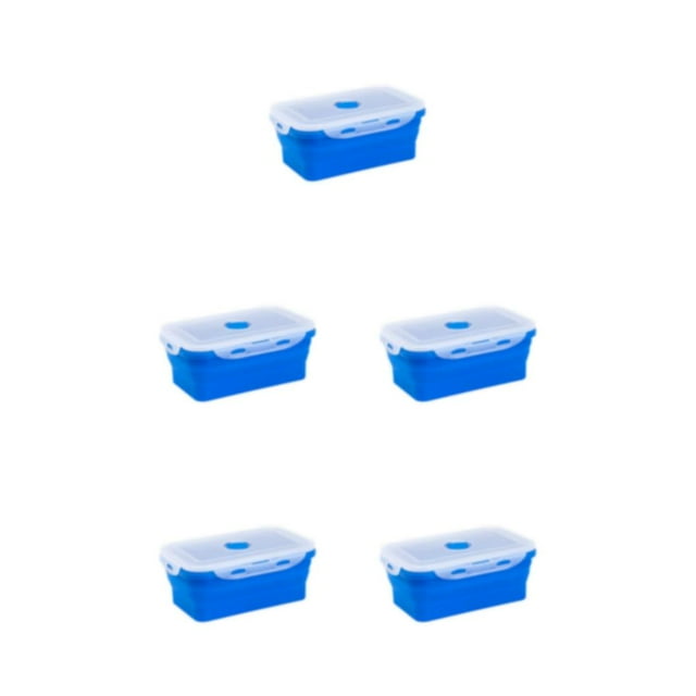 Guardoinrt Sealed Preservation Box Food Fresh And Secure With Silicone Lunch Container deep blue 1200ml 5Set
