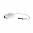 thumbnail image 5 of Portable Flash Drive Port USB Adapter Cable Car Audio Cable Car Aux To USB Converter Adapter Cable Jack Music Audio Player WHITE, 5 of 7