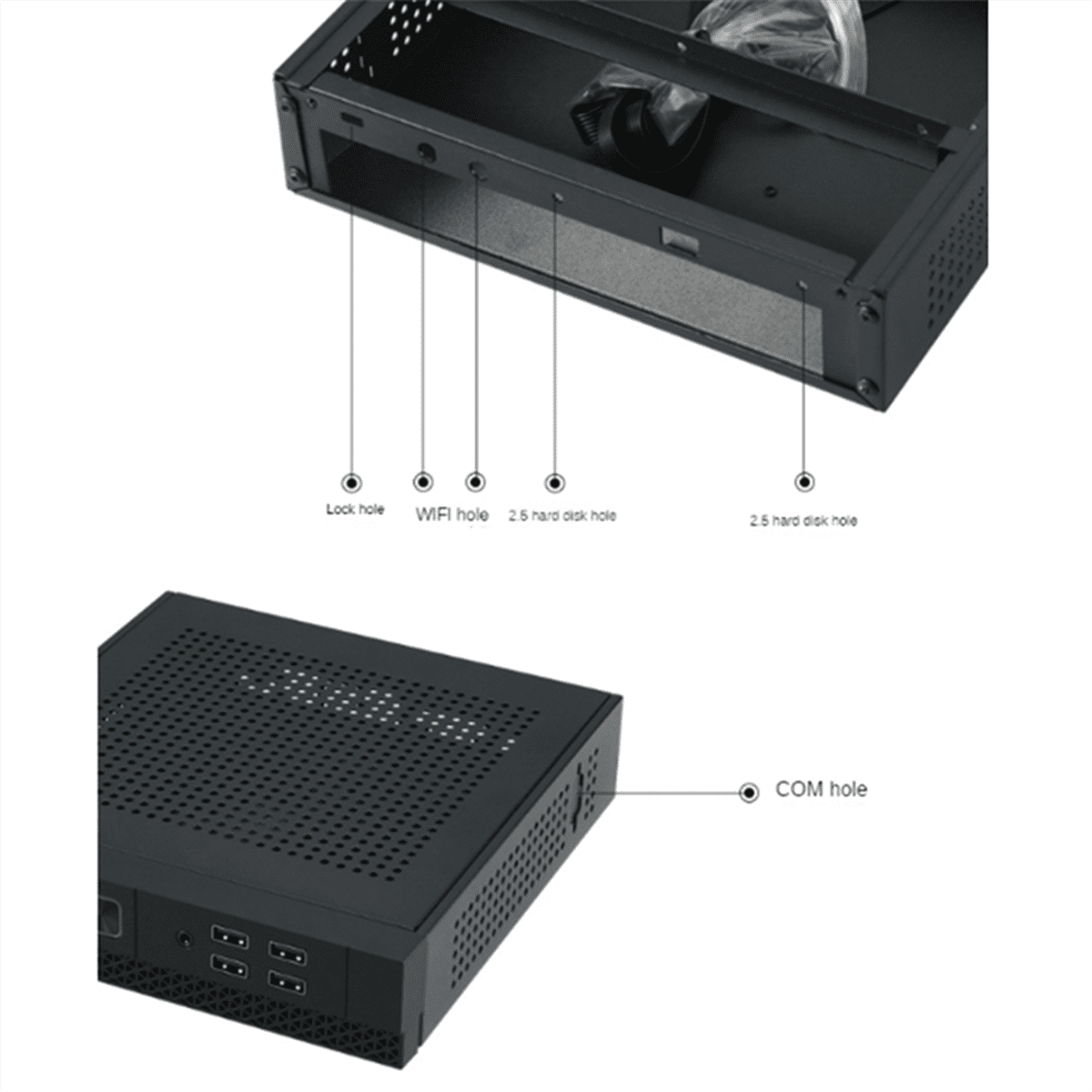 Mini ITX Computer Case HTPC Host Chassis USB2.0 ITX Enclosure Industrial Control Chassis for Office Business