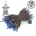 thumbnail image 2 of Novelty Lights Blue 100 Light Incandescent Mini Christmas String Lights Brown Wire 50 Feet, 2 of 6