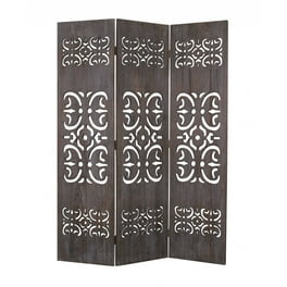 52 X 67 Brown 3 Panel Wood Screen 52 X 67 Brown 3 Panel Wood Screen