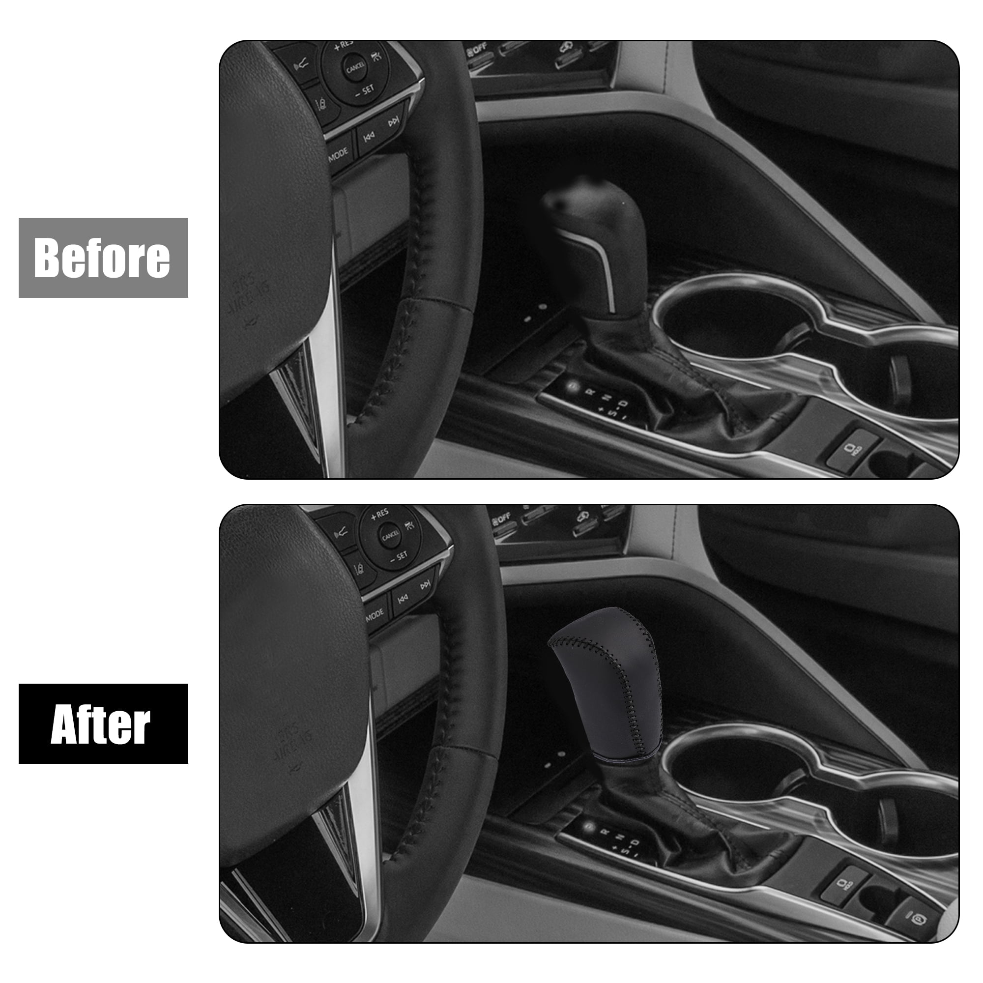 Unique Bargains Car Gear Shift Knob Cover for Toyota Corolla Hatchback 2019-2022 Black