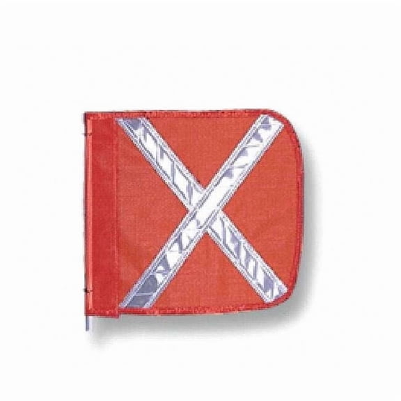 Justrite Safety Group B639493 12 x 11 in. Heavy Duty Flag - Orange with White X