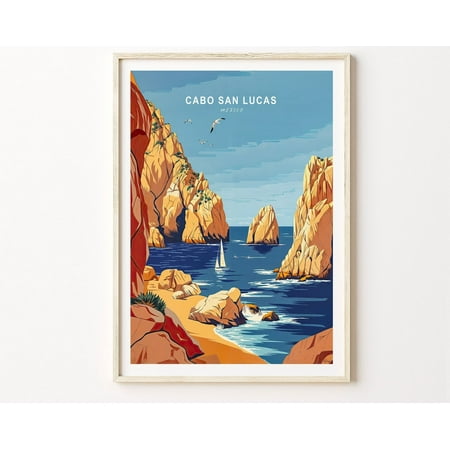 Cabo San Lucas Mexico Print, Mexico Travel Wall Decor, Cabo San Lucas Wall Art, Coast Print, Birthday Present, Home Decor Wall Art, Modern Wall Decor, 8x12 UNFRAMED