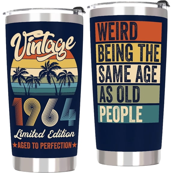 60th Birthday Gifts Ideas for Men Women Vintage 1964 Tumbler - Best 60th 1964 Birthday Gifts for Men Women Over 60, Happy 60 Year Old Birthday Gifts for Men, Turning 60 Gifts for Men