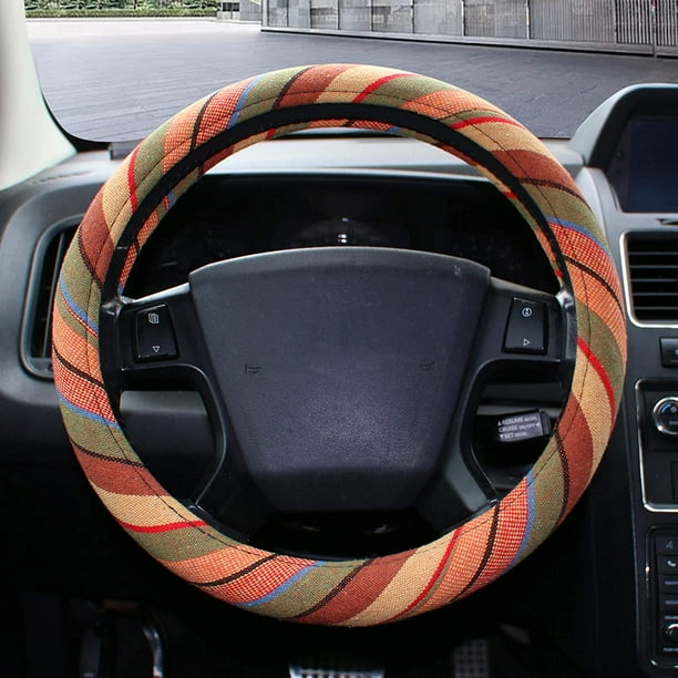 Car Steering Wheel Cover 15 inch Yellow Baja Blanket Woven Cloth