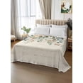 thumbnail image 2 of Green Brown Botanical Flat Sheet Only Twin Size, Soft Breathable Bed Top Sheets for Mattress, Farmhouse Eucalyptus Leaves Rustic Luxury Bedding Flat Sheets for Home Hotel Bedroom Bed Protection, 2 of 9