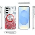 thumbnail image 2 of For Samsung s25/s24 Epoxy Glitter Shimmer [Magnetic Circle] Hybrid Case - Red, 2 of 3