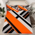 thumbnail image 2 of Erosebridal Abstract Geometry Lines Bed Sheets Set King Size,Orange Aesthetic Art Bedding Sets King Size,Geometric Pattern Bed Sheets King,Microfiber Room Decoration,4 Pieces, 2 of 7
