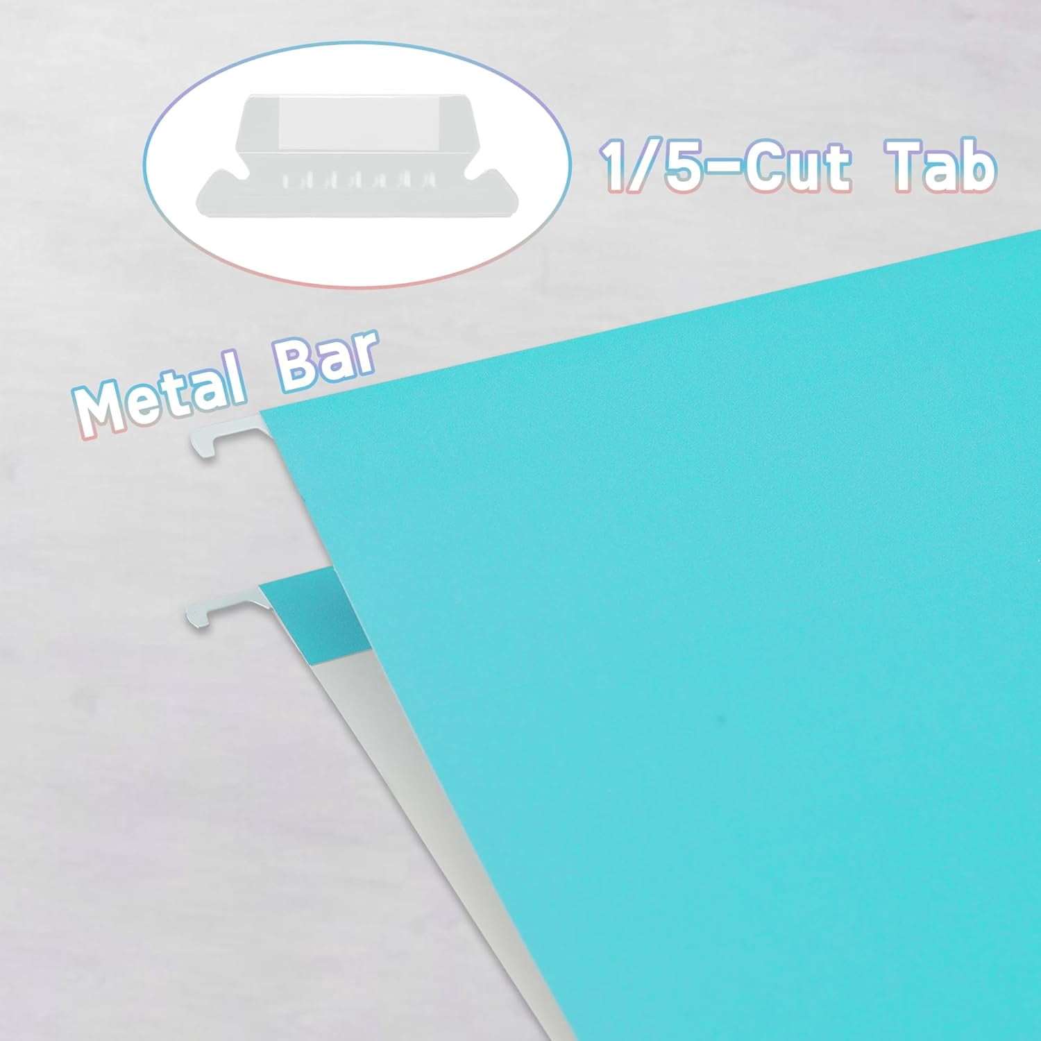 25 Packs Hanging File Folders with 1/5-cut Tab,Letter Size File Folders Egg Blue for Filing Cabinet,Ideal Office,School Classroom Supplies