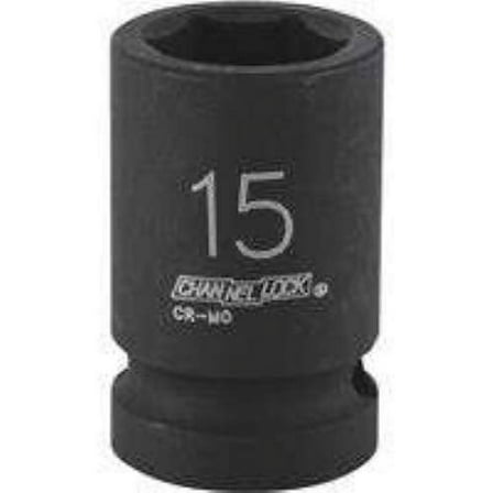 Channellock Metric Impact Socket 315036, Shallow Drive - Chrome Molybdenum Steel - Black