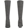 thumbnail image 2 of BLISSFUL STEP Women's Round Toe Block Heels Knee High Boots Gray 9.5, 2 of 7