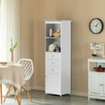 thumbnail image 4 of Tall Freestanding Storage Organizer Linen Tower, Vanity Closet, Bathroom Cabinet with 2 Open shelves, 3 Drawers, and a, 4 of 9