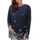 thumbnail image 1 of Blusa de mujer Ticfox Cuello redondo estampado floral manga larga, 1 of 6
