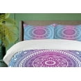 thumbnail image 4 of Blue and Pink Duvet Cover Sets, Ombre Mandala Floral Star Medallion Pattern Style Bohemian, Bedding Set with 2 Duvet Covers & 4 Pillowcases, 2 Pack Cal King Size, Blue White and Violet, by Ambesonne, 4 of 7