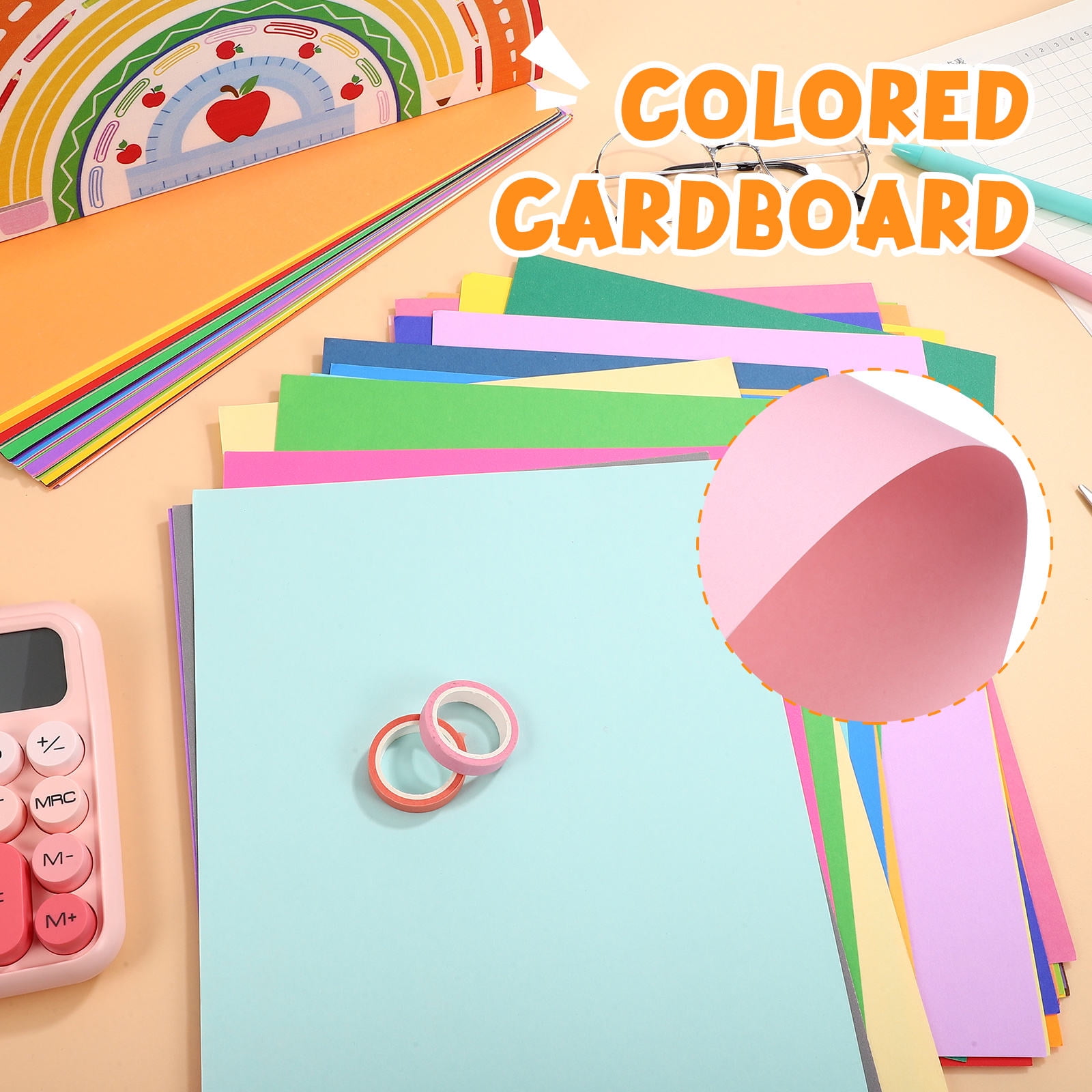 RENACLIPY Multi-Color Cardstock Paper Sheets, Thick and for Painting, Crafts, Scrapbooking, Projects and Art