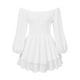 thumbnail image 1 of Vestido mini con volantes y pantalones cortos, hombros descubiertos, mangas largas abullonadas, cintura plisada, vestido princesa, lindo vestido francés, 1 of 6