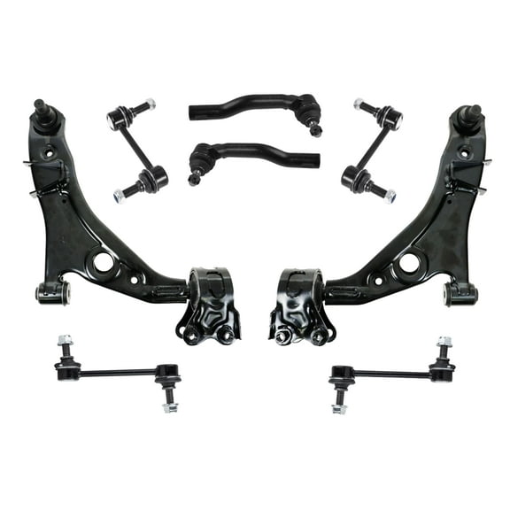 PartsW - 8 Pc Suspension Lower Control Arms, Outer Tie Rod Ends, Front & Rear Sway Bar Links Kit for Ford Edge, Lincoln MKX