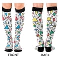 thumbnail image 4 of FORMRS Womens Knee High Socks Casual Long Thick Travel Daily Wear, 1 Pair, Blue Triangles, 4 of 6