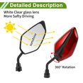 thumbnail image 5 of Unique Bargains Universal Motorcycle Rear View Mirrors Adjustable Bar End Side Mirrors Mount Iron Plastic 1 Set M10 Leaf Shape Red, 5 of 7