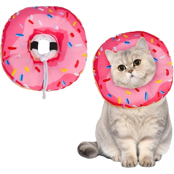 Minzimin Cat Cone Collars Soft,Cat E Collars After to Stop Licking,Waterproof Adjustable Elizabeth Neck Cones Cute Pet Donut Pillow for Cats Kitten Puppy Wound Healing After