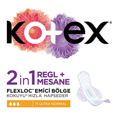 Kotex 2 in 1 Menstrual   Ultra Normal Bladder Pads 14 Pack