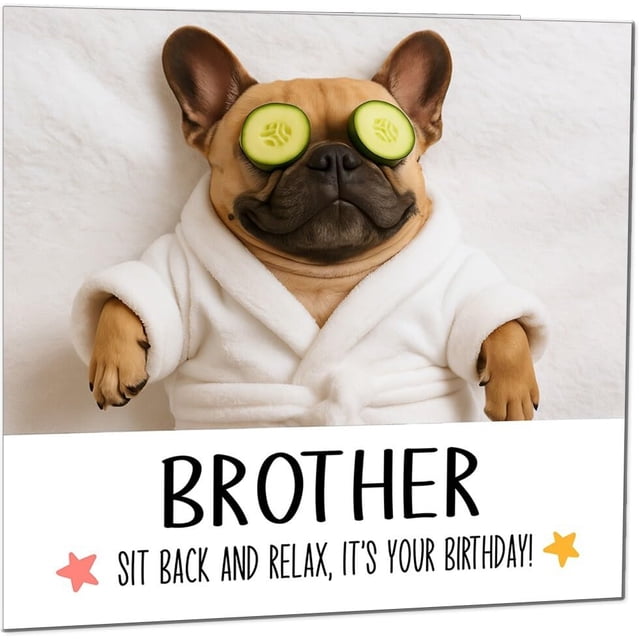 Tarjeta de cumpleaños con diseño divertido de bulldog francés con diseño de zorro morado